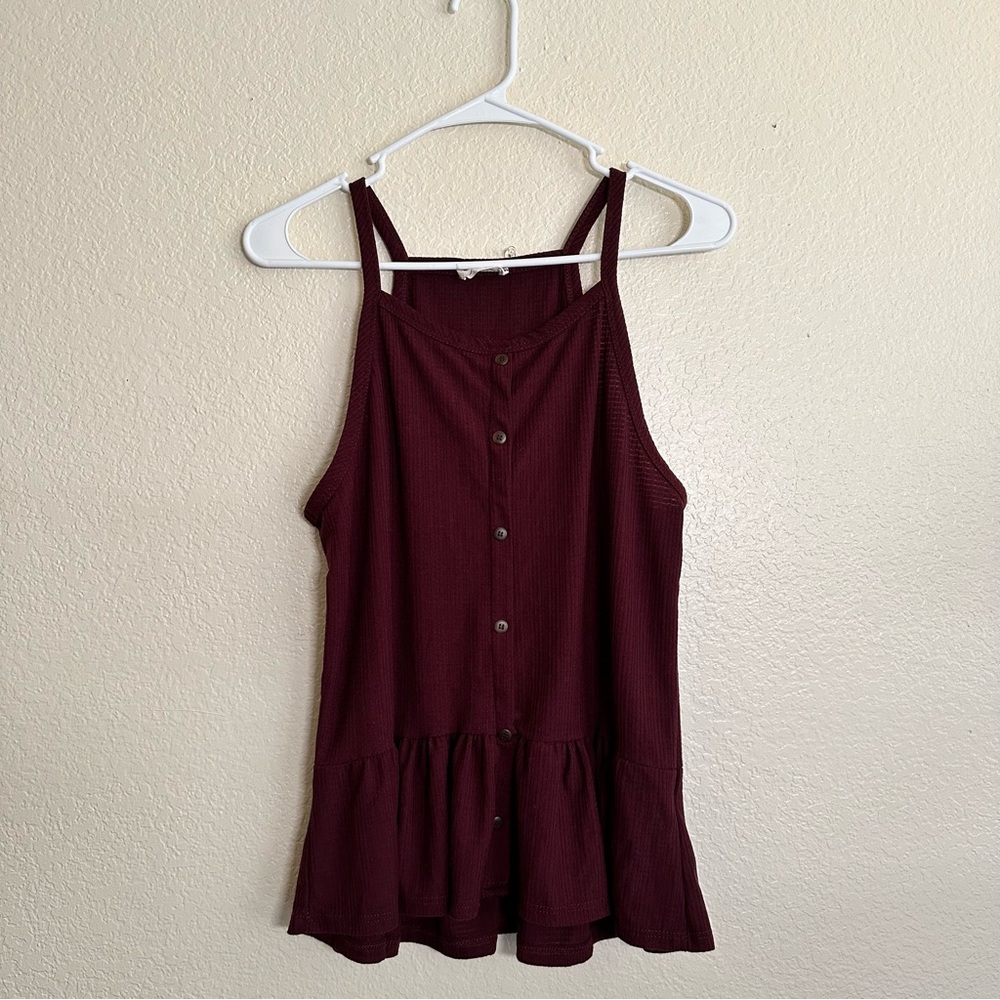 Olivia Rae Maroon Babydoll Tank